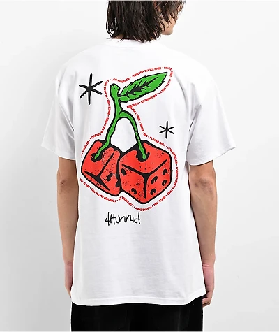 4Hunnid Cherry Dice White T-Shirt