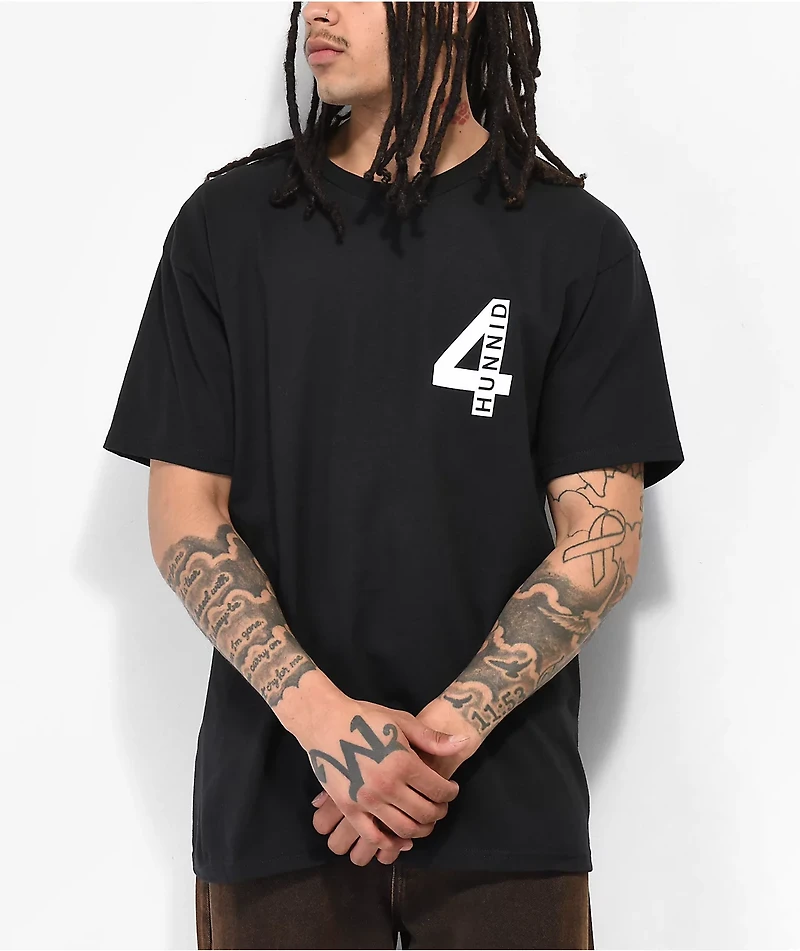 4Hunnid Chrome Roses Black T-Shirt