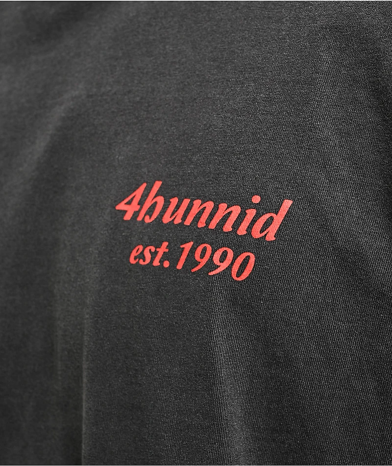 4Hunnid EST 1990 Black Wash T-Shirt