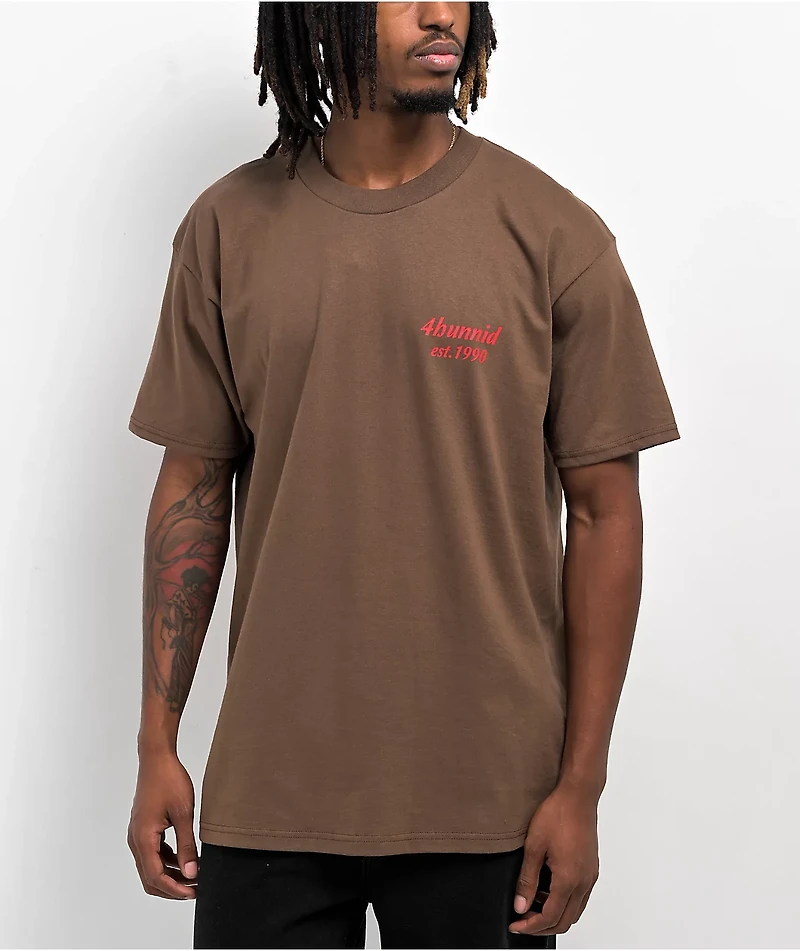 4Hunnid Est 1990 Brown T-Shirt
