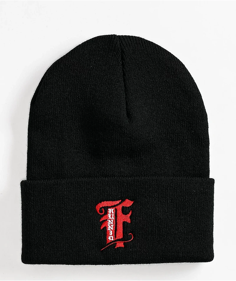4Hunnid F Logo Black Beanie