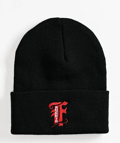 4Hunnid F Logo Black Beanie