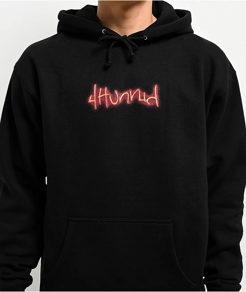 4Hunnid Four Of A Kind Black Hoodie