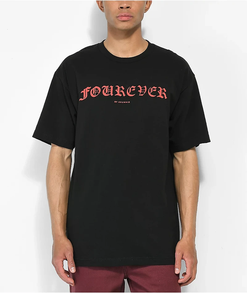 4Hunnid Fourever Black T-Shirt