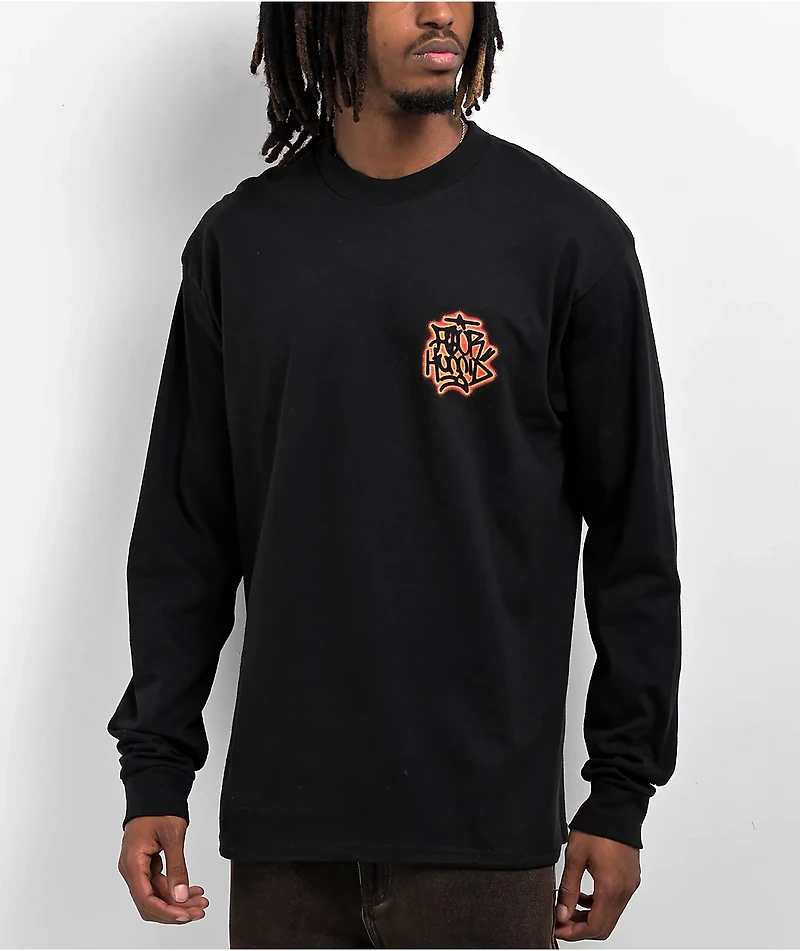 4Hunnid Hand Lettering Black Long Sleeve T-Shirt