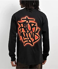 4Hunnid Hand Lettering Black Long Sleeve T-Shirt
