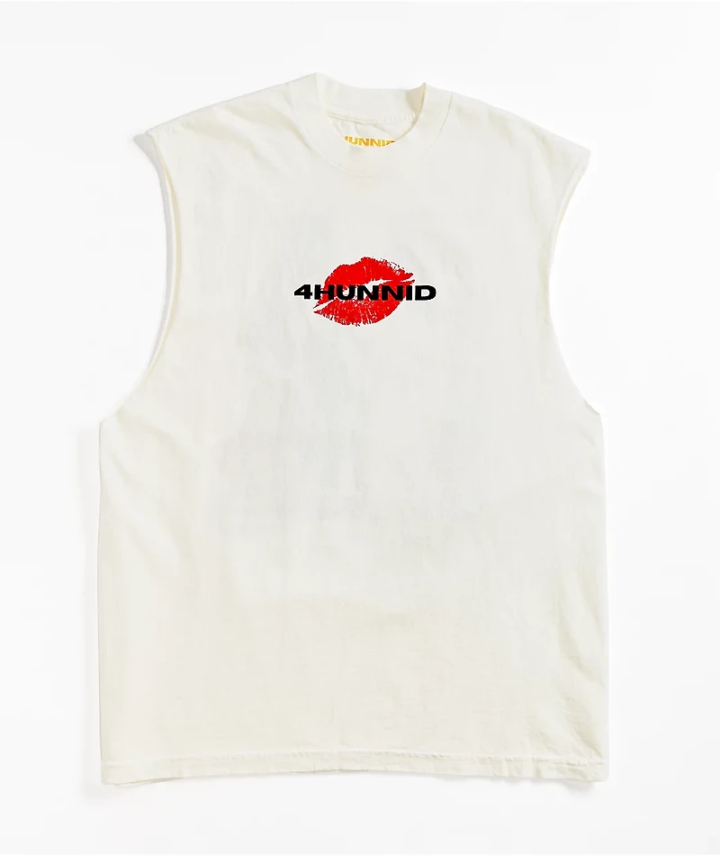 4Hunnid Hotline White Tank Top
