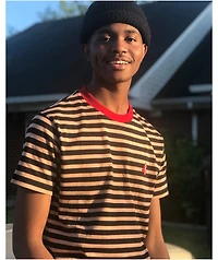 4Hunnid Khaki & Black Striped T-Shirt