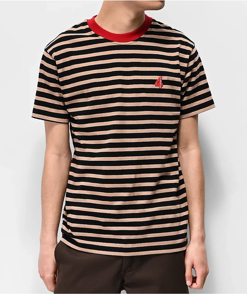 4Hunnid Khaki & Black Striped T-Shirt