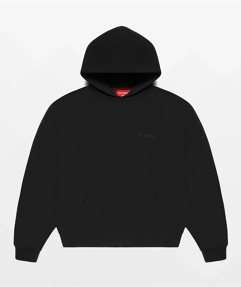 4Hunnid Komfort Kollection Black Pigment Dye Hoodie