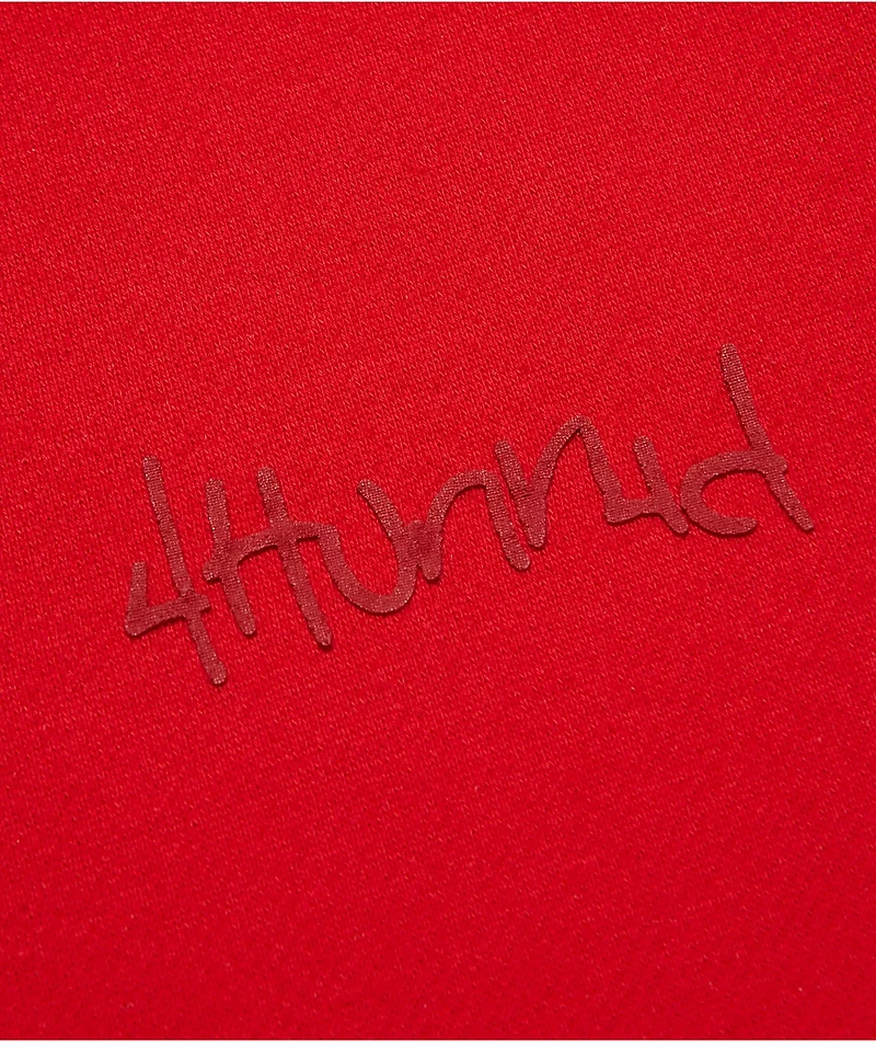 4Hunnid Komfort Kollection Red Pigment Dye Hoodie