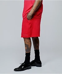 4Hunnid Komfort Kollection Red Pigment Dye Sweat Shorts