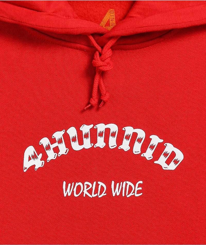 4Hunnid Large 4 Worldwide Red Hoodie