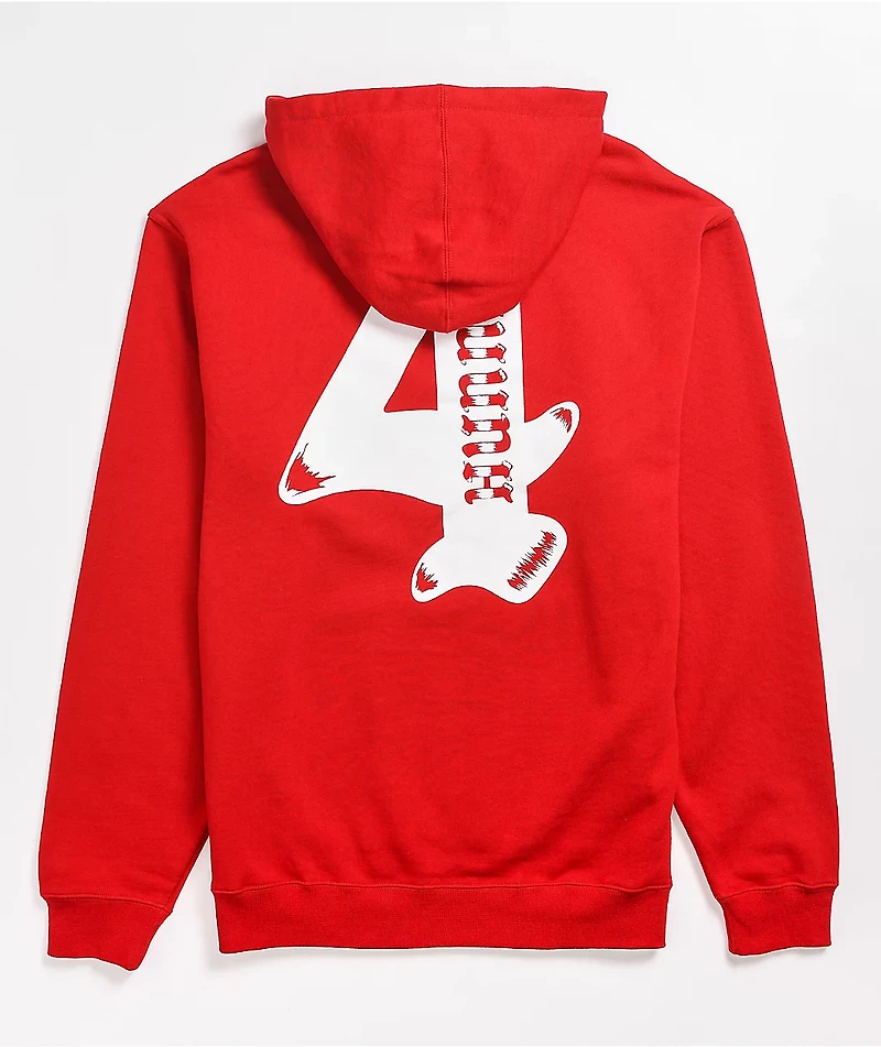 4Hunnid Large 4 Worldwide Red Hoodie