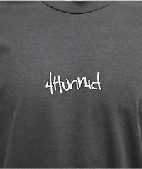 4Hunnid Logo Charcoal T-Shirt
