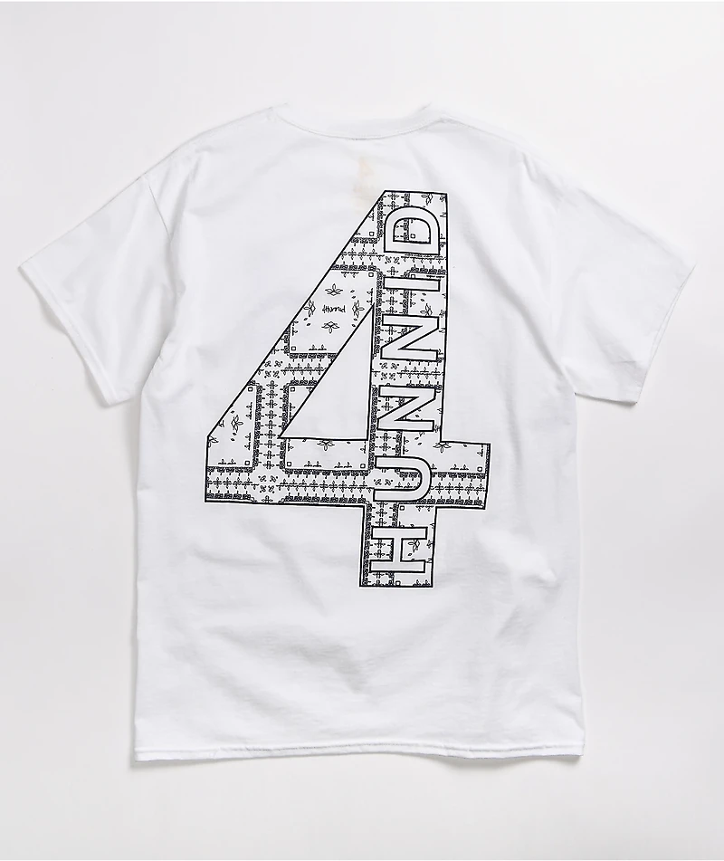 4Hunnid Paisley White T-Shirt
