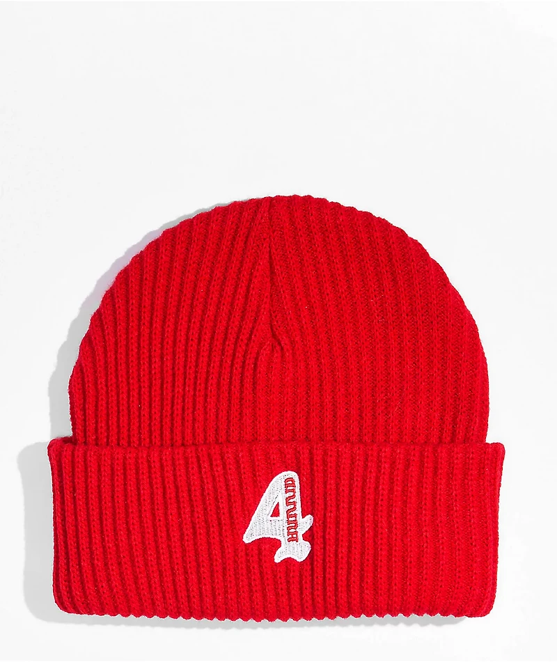 4Hunnid Red Skull Cap Beanie