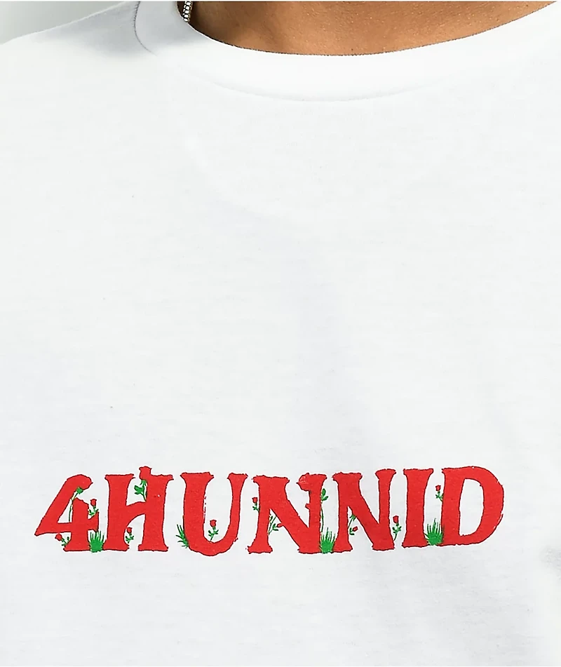 4Hunnid Roses Logo White T-Shirt