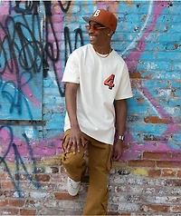4Hunnid Shadow Logo Tan T-Shirt