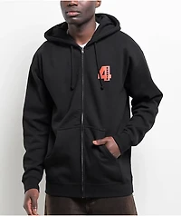 4Hunnid Skull Ties Black Zip Hoodie