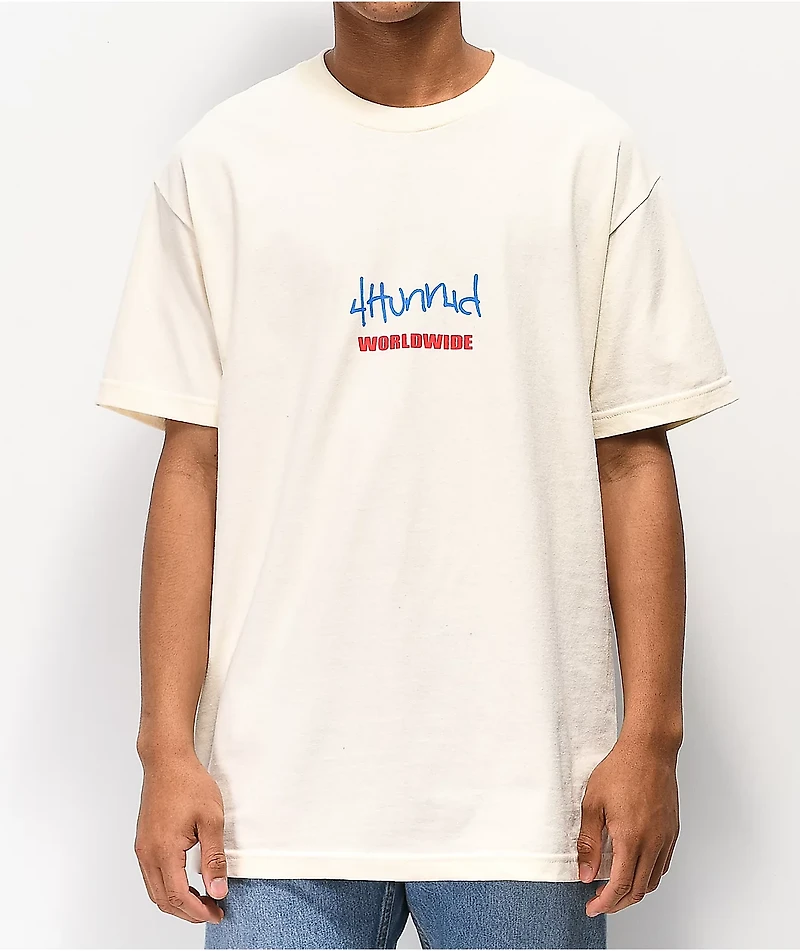 4Hunnid Worldwide Cream T-Shirt