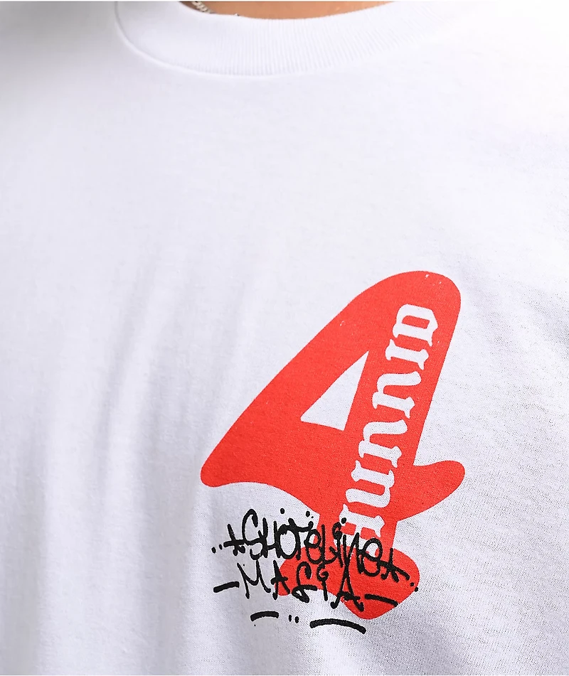 4Hunnid x Shoreline Four White T-Shirt