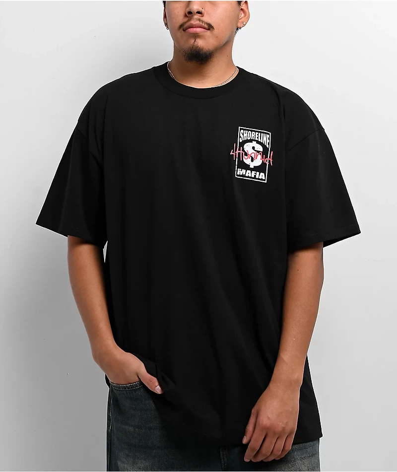 4Hunnid x Shoreline Mafia Cash Money Black T-Shirt