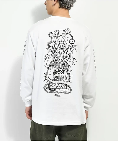 5Boro Dragon White Long Sleeve T-Shirt