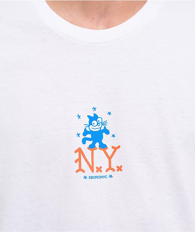 5Boro NY Cat White T-Shirt