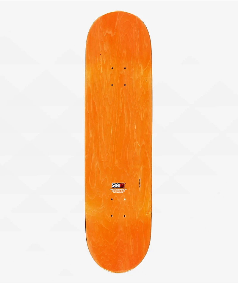 5Boro White Flower 8.5" Skateboard Deck