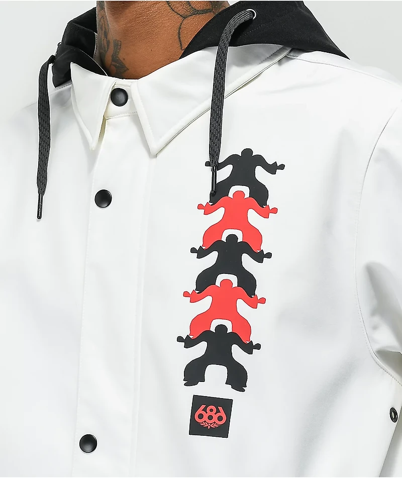 686 Coaches White 10K Snowboard Jacket