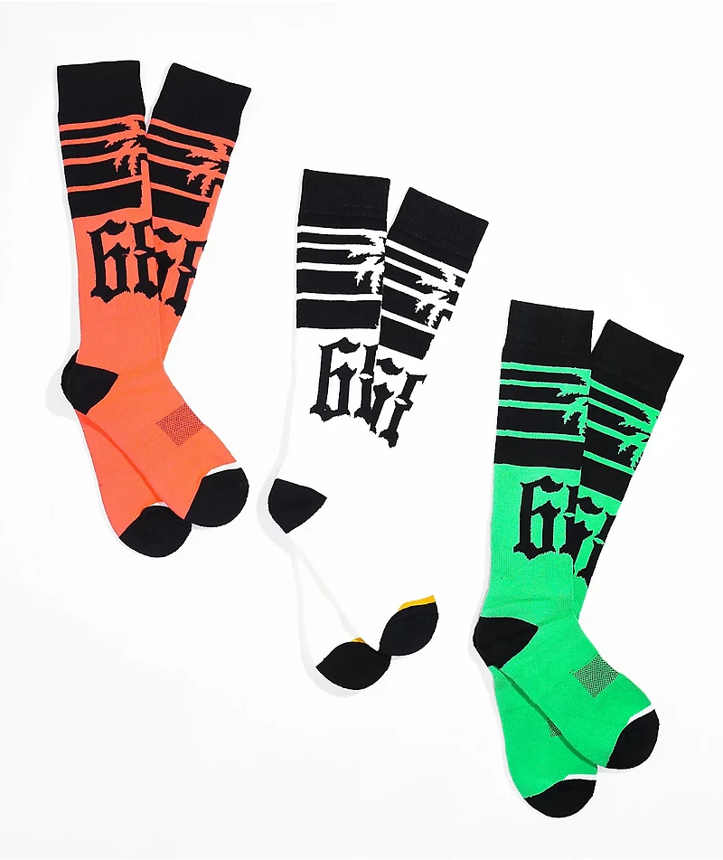 686 Compton 3 Pack Snowboard Socks