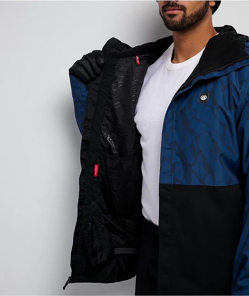 686 Foundation Navy Colorblock 10K Insulated Snowboard Jacket