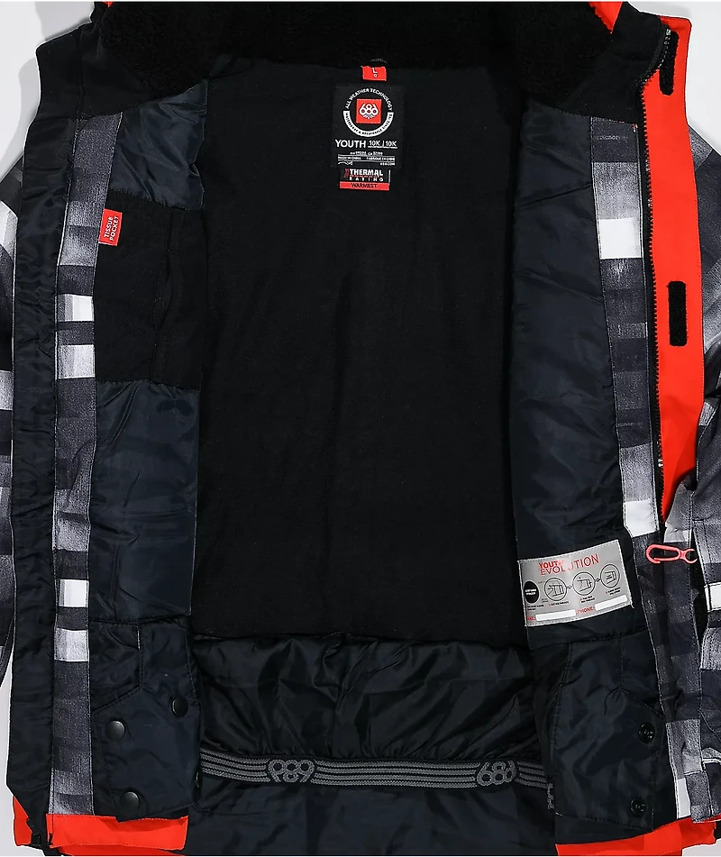686 Geo Black & Red 10K Snowboard Jacket Kids