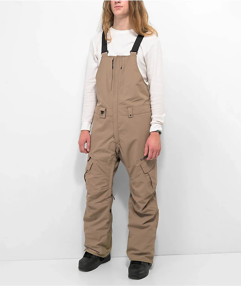 686 Smarty 3IN1 Khaki 10K Cargo Snowboard Bib Pants 2023