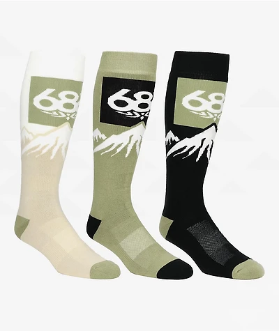 686 Snow-Caps 3 Pack Snowboard Socks