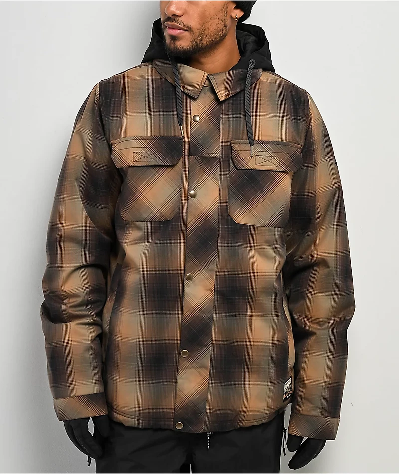 686 Woodland Brown Plaid 10K Insulated Snowboard Jacket