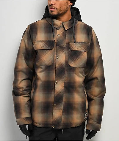 686 Woodland Brown Plaid 10K Insulated Snowboard Jacket