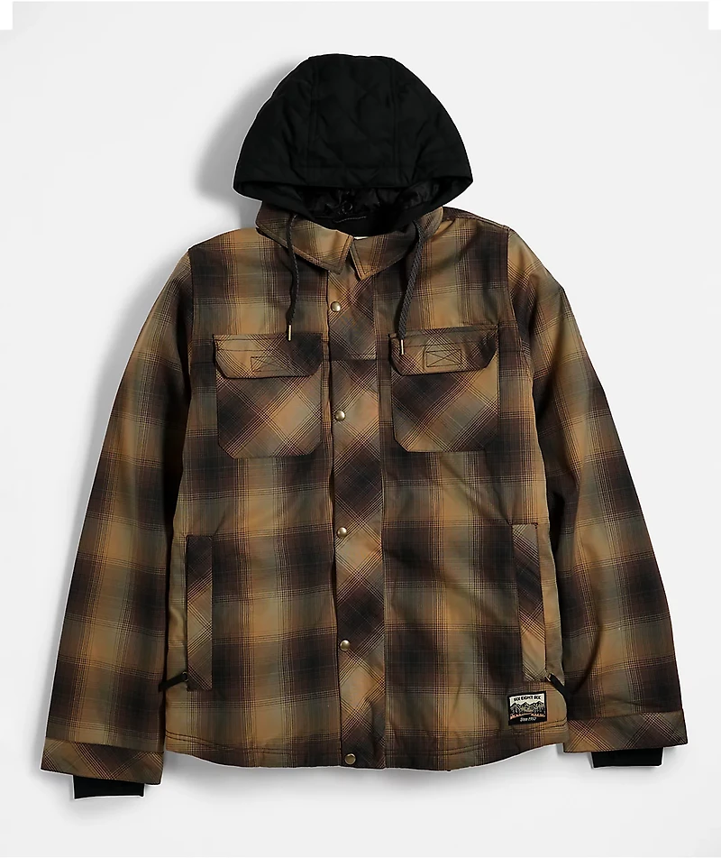 686 Woodland Brown Plaid 10K Insulated Snowboard Jacket
