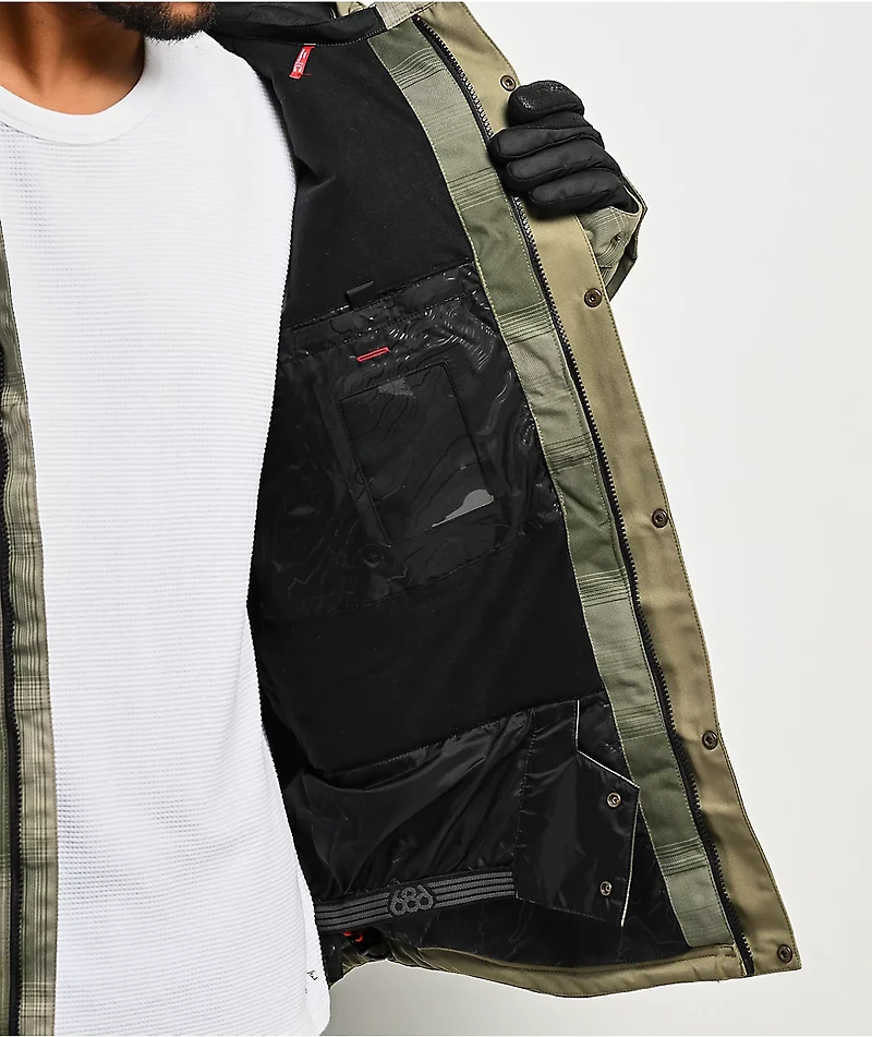686 Woodland Sage Plaid 10K Insulated Snowboard Jacket