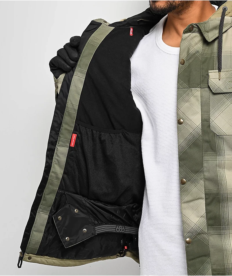 686 Woodland Sage Plaid 10K Insulated Snowboard Jacket