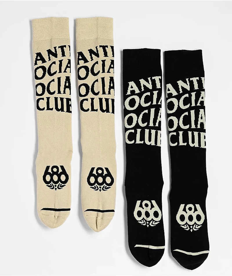 686 x Anti Social Social Club 2 Pack Snowboard Socks