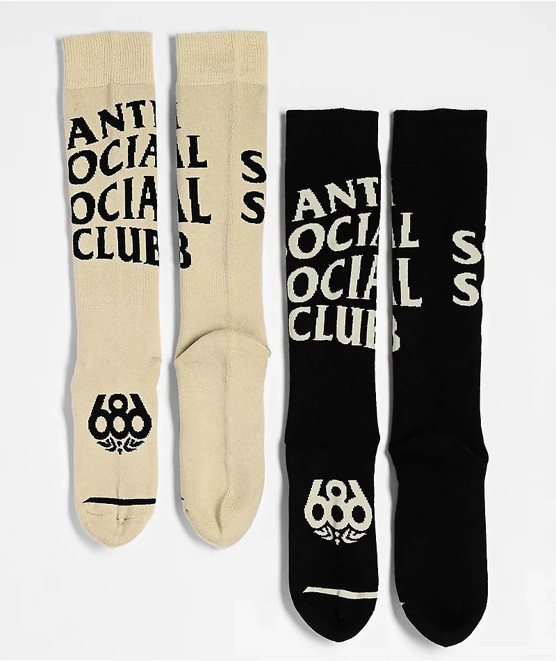 686 x Anti Social Social Club 2 Pack Snowboard Socks