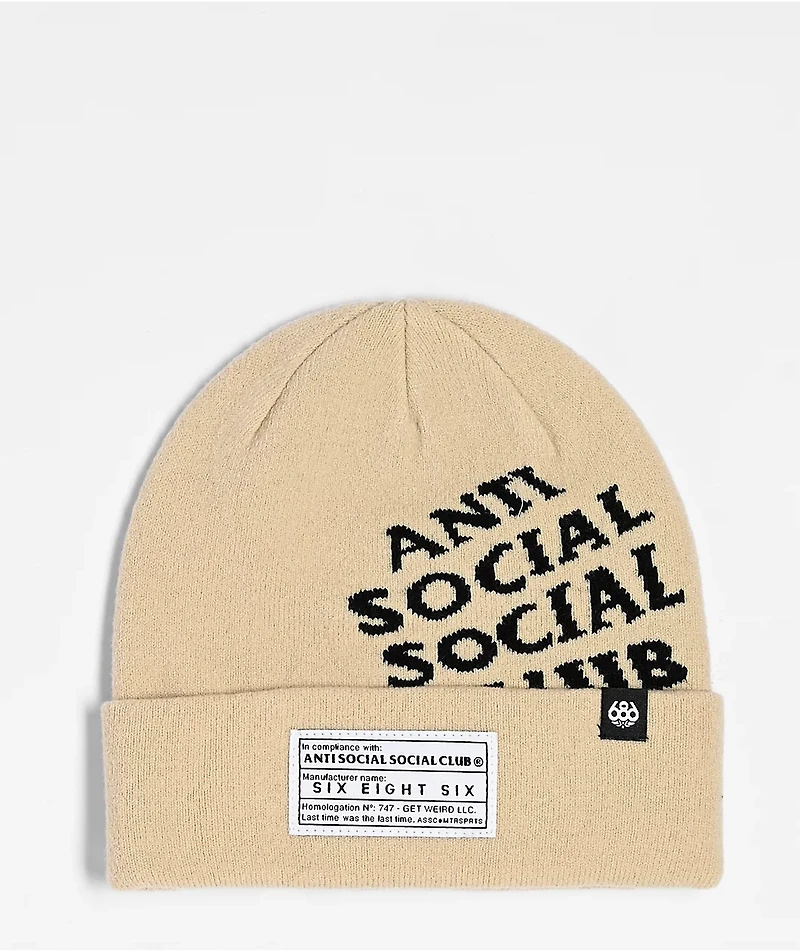 686 x Anti Social Social Club Natural Beanie
