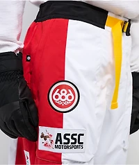 686 x AntiSocialSocialClub F1 White & Black 10K Snowboard Pants