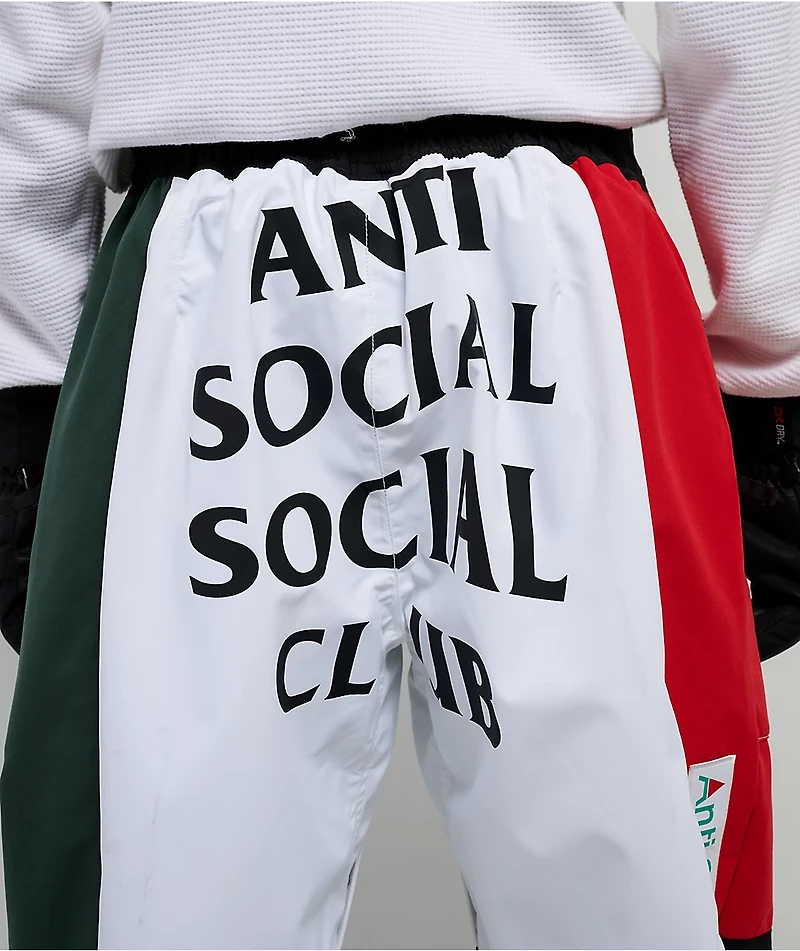686 x AntiSocialSocialClub F1 White & Black 10K Snowboard Pants