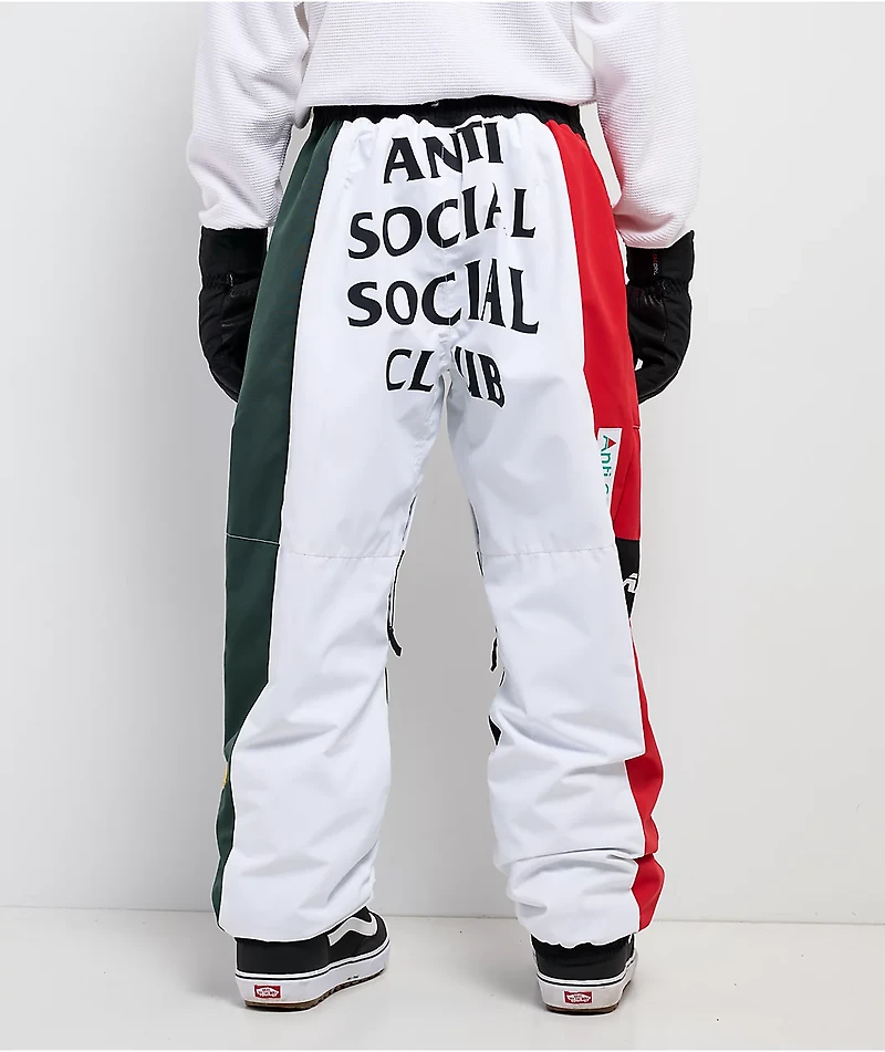 686 x AntiSocialSocialClub F1 White & Black 10K Snowboard Pants