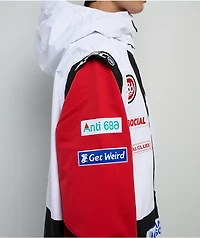 686 x AntiSocialSocialClub F1 White Colorblock 10K Shell Anorak Snowboard Jacket