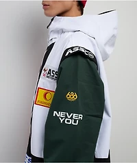 686 x AntiSocialSocialClub F1 White Colorblock 10K Shell Anorak Snowboard Jacket