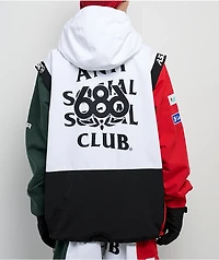 686 x AntiSocialSocialClub F1 White Colorblock 10K Shell Anorak Snowboard Jacket